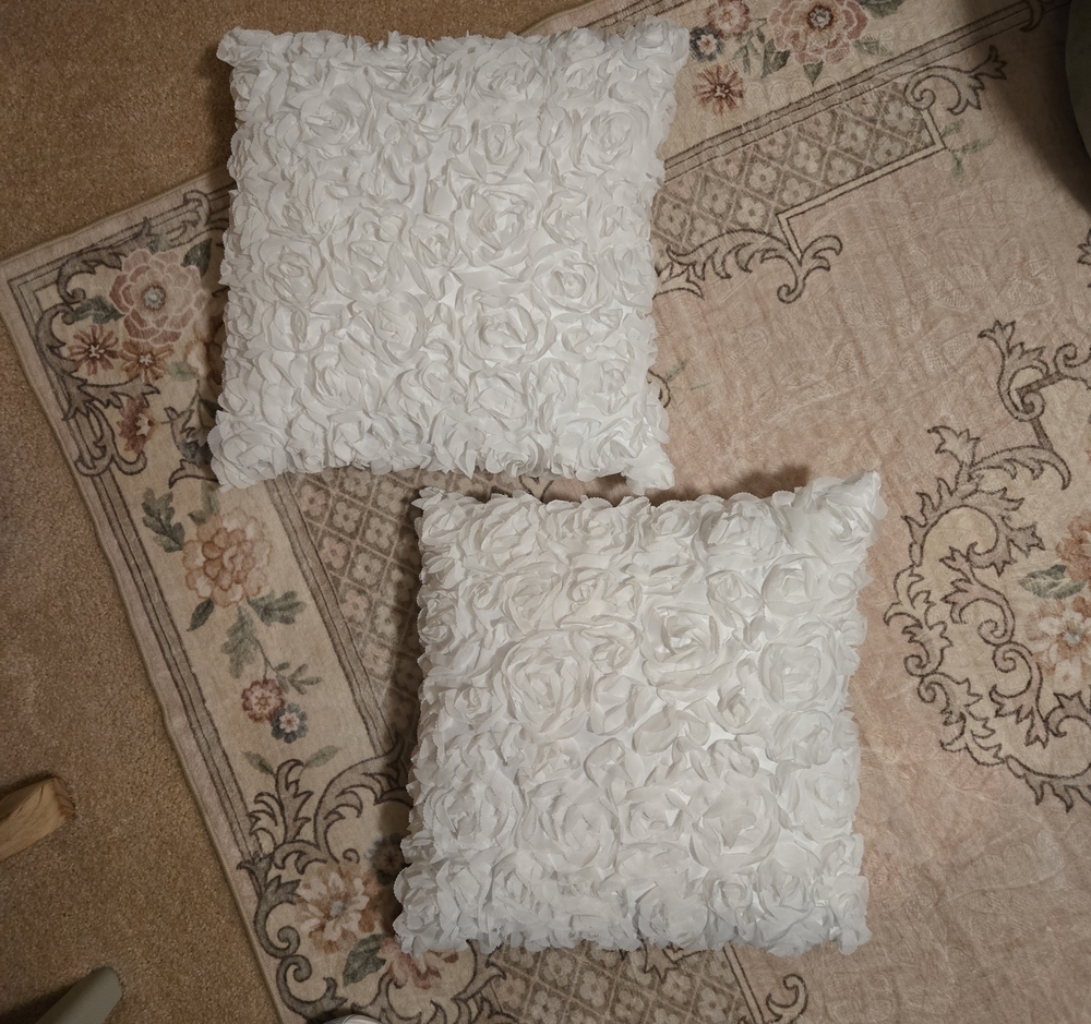 Set Of 2 3D Rose Pillows